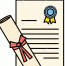graduation diploma isolated icon - Режевской политехникум